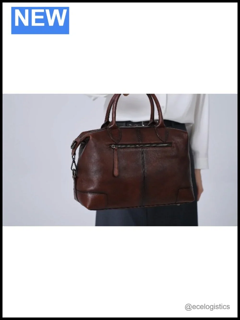 Genuine Leather Satchel Tote Bag Women Large Capacity Top Handle Handbag Vintage